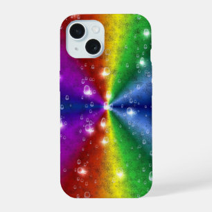 Arcoiris en optik de cuero elefante, gotas de lluv