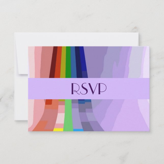 Arcoiris gay y bodas de anillos RSVP (Anverso)
