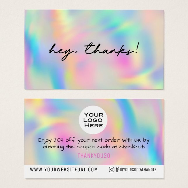 Arcoiris Gracias Añadir Tarjeta De Descuento De Lo (Anverso y reverso)