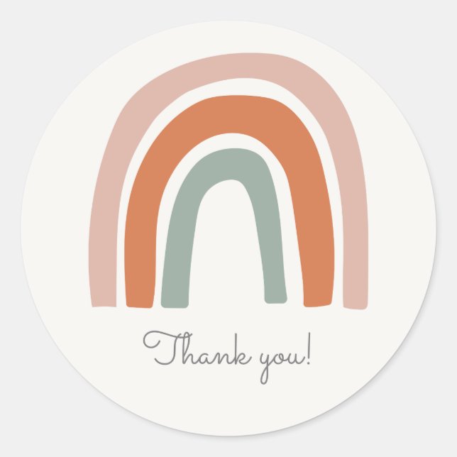 Arcoiris Gracias Pegatina (Anverso)