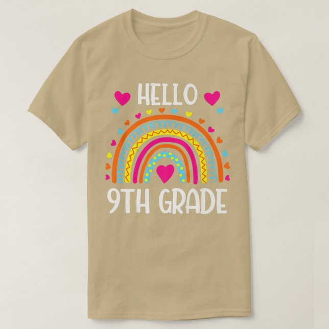 Arcoiris Hola Camisa de Noveno Grado, 9° Grado De  (Diseño del anverso)