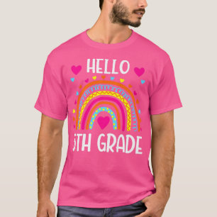 Arcoiris Hola Camisa de quinto grado de vuelta a 5