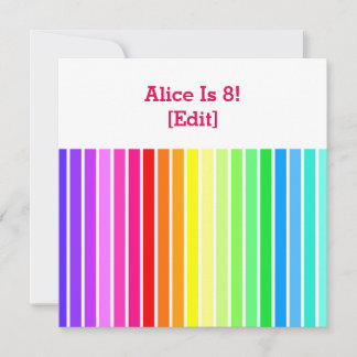 Arcoiris - Invitación a la fiesta de cumpleaños nú