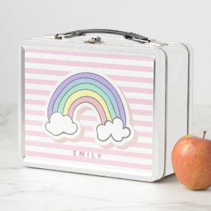 Arcoiris lindo - Caja Metalizado de almuerzo de ni