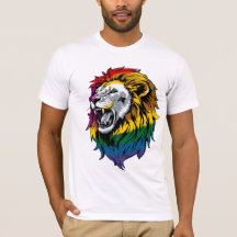 Arcoiris Mane rugiendo camiseta del orgullo LGBTQ+