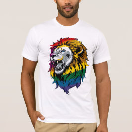 Arcoiris Mane rugiendo camiseta del orgullo LGBTQ+