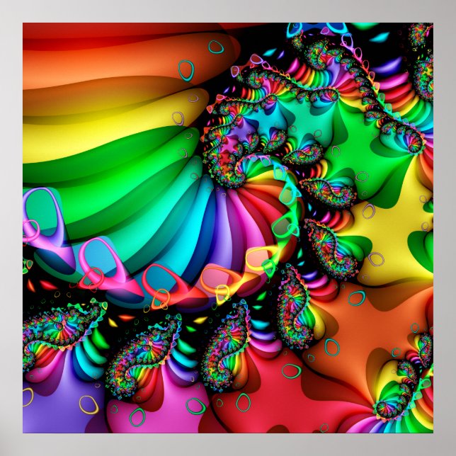 Arcoiris melódico espiral de arte fractal (Frente)
