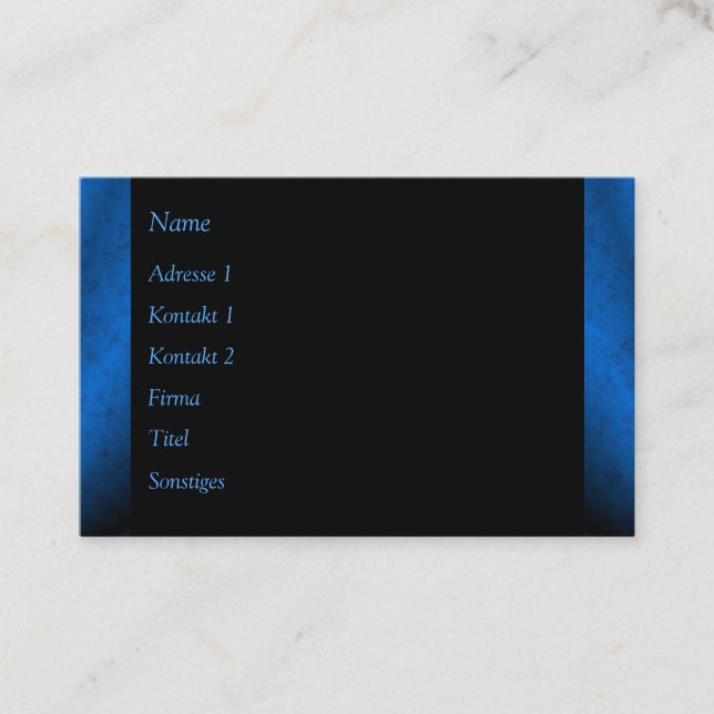 Arcoiris negro azul en tarjetas de negocios Leathe (Anverso)