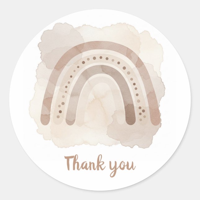 Arcoiris neutral gracias pegatina (Anverso)
