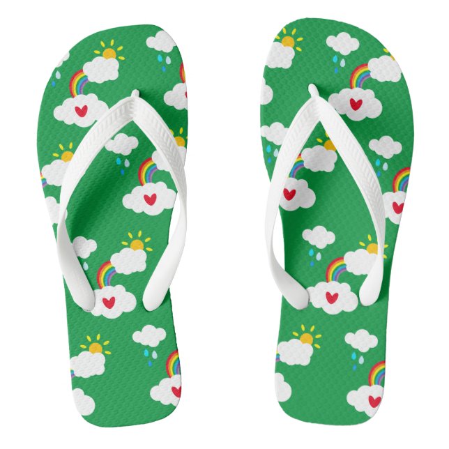 Arcoiris, nubes, lluvia y sandalias de sol (Plantilla)