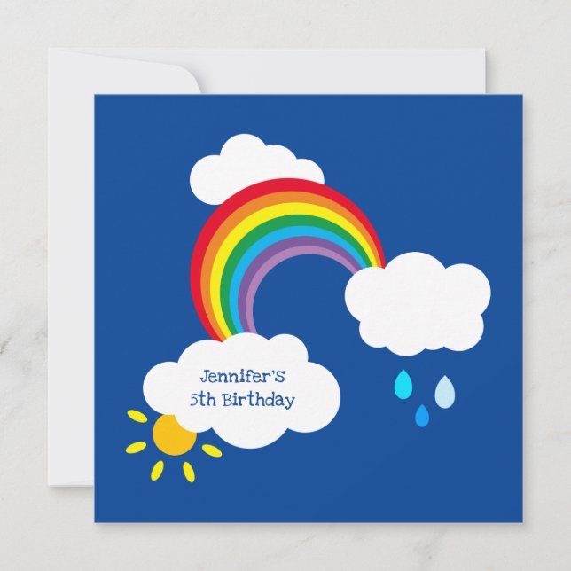Arcoiris, nubes, lluvia y sol personalizados cumpl (Anverso)