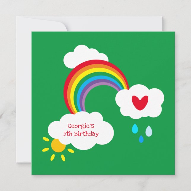 Arcoiris, nubes, lluvia y sol personalizados cumpl (Anverso)