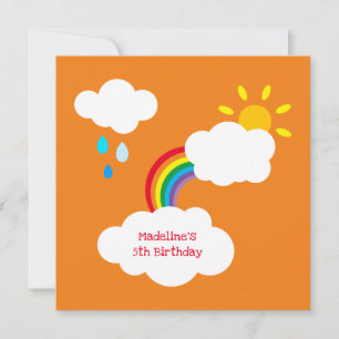 Arcoiris, nubes, lluvia y sol personalizados cumpl