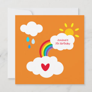 Arcoiris, nubes, lluvia y sol personalizados cumpl