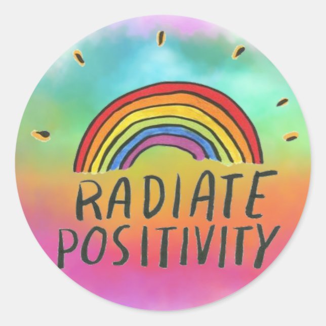 Arcoiris Pegatina de positividad radiante (Anverso)