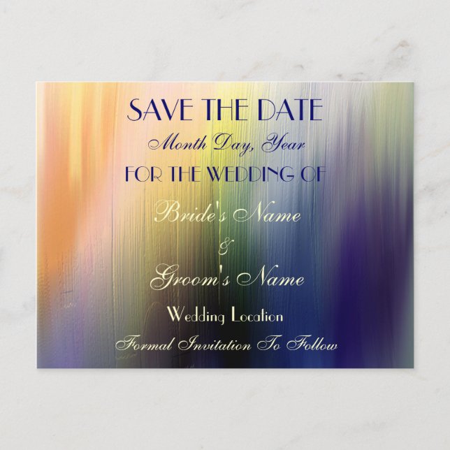 Arcoiris pintado salva la tarjeta postal Boda de f (Anverso)