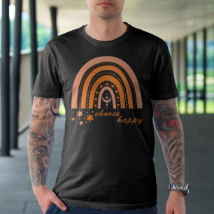 Arcoiris retro elige camiseta feliz