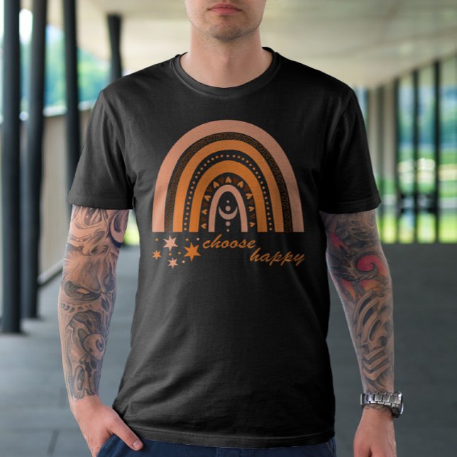 Arcoiris retro elige camiseta feliz (Subido por el creador)