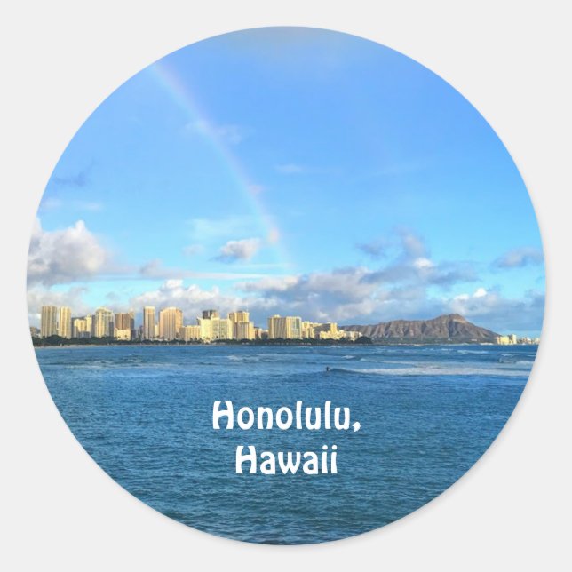 Arcoiris sobre Honolulu, Pegatina de Hawaii (Anverso)