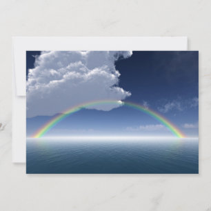Arcoiris sobre invitación al mar