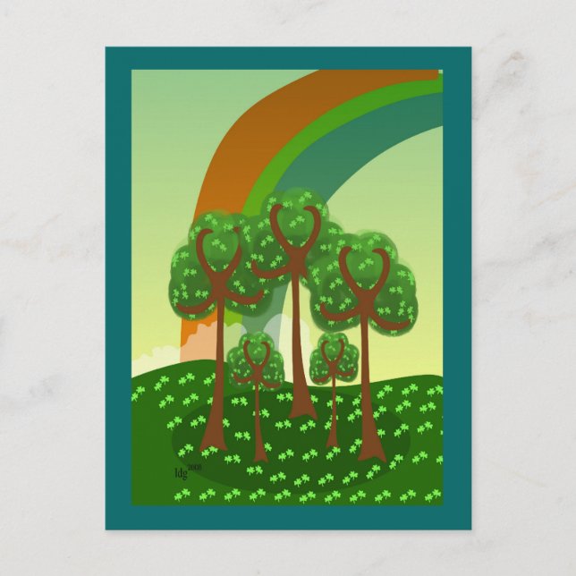 Arcoiris sobre la postal de Shamrock Forest (Anverso)
