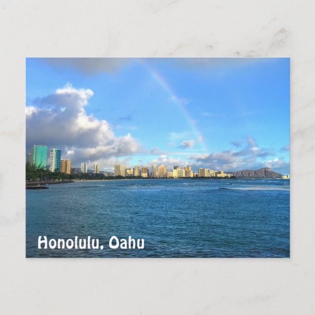 Arcoiris sobre la postal honolulu (Anverso)