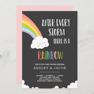 Arcoiris tras invitación a Baby Shower de Chica pe