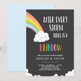 Arcoiris tras invitación a Baby Shower de un chico