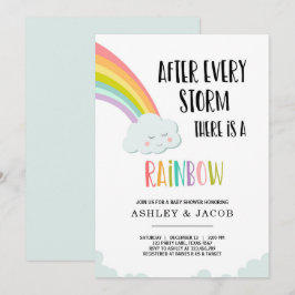 Arcoiris tras invitación a Baby Shower de un chico