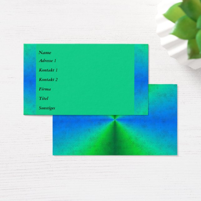 Arcoiris verde azul en tarjetas de negocios Leathe (Escritorio)