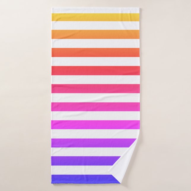 Arcoiris y franjas blancas de personalizable (Toalla de baño)