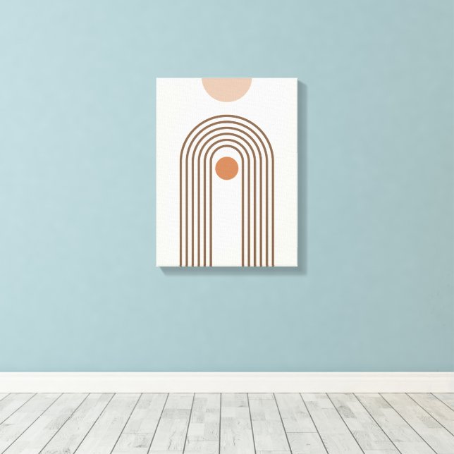 Arcoíris y Sol, Arte Geométrico Abstracto Boho (Insitu (piso de madera))