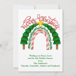 Arcos de arcoiris rojos verdes de Navidad Candy Ca