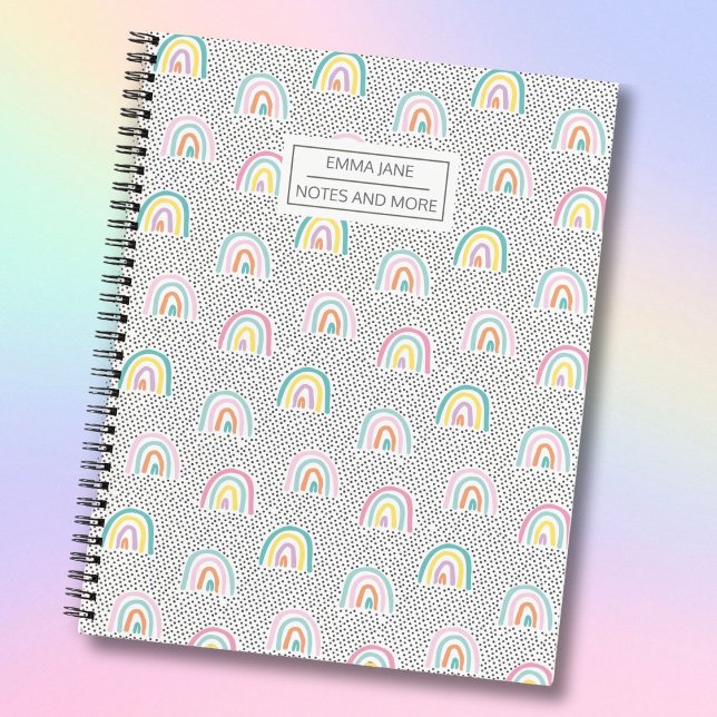 Arcos de colores pastel con cuaderno de puntos (Subido por el creador)