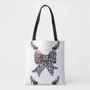 arcos de leopardo de la bolsa de tote