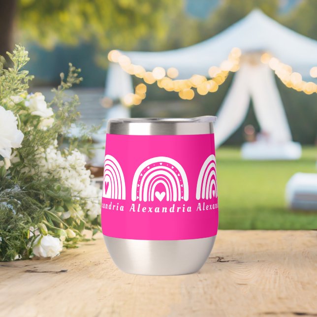 Arcos de lluvia calientes personalizados rosados (Boda)