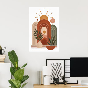Arcos de sol boho de terracota Arte vegetal minima