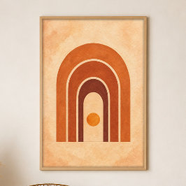 Arcos de Terracota al Anochecer Póster de Arte Boh