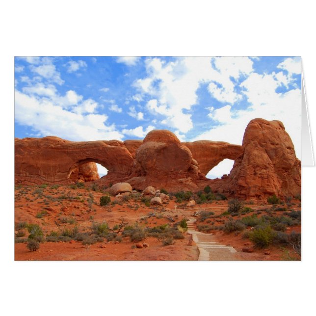 Arcos dobles, Parque Nacional de Arcos, Utah, Tarj (Anverso (Horizontal))