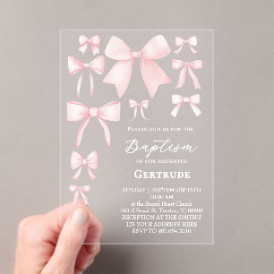 arcos rosados bautismo Invitación