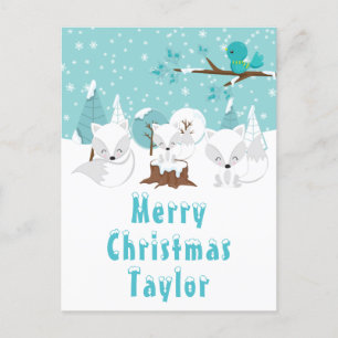 Arctic Foxes Paisaje Invernal Feliz Navidad