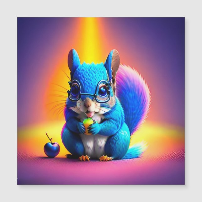 Ardilla azul comiendo una fruta  (Anverso)