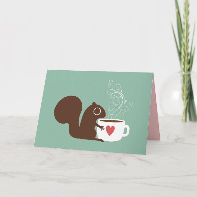 Ardilla con la tarjeta del día de San Valentín del (Anverso)