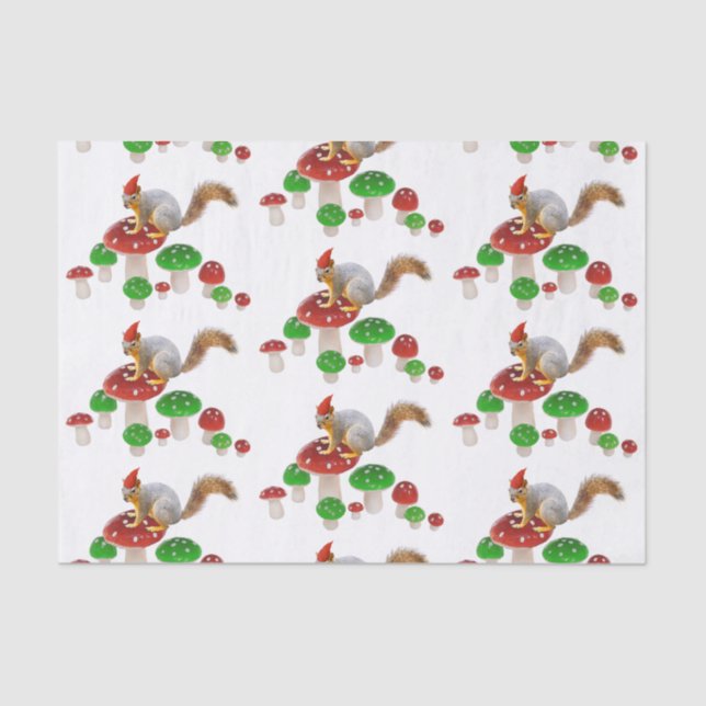 Ardilla con papel de tejido de hongos (Anverso)