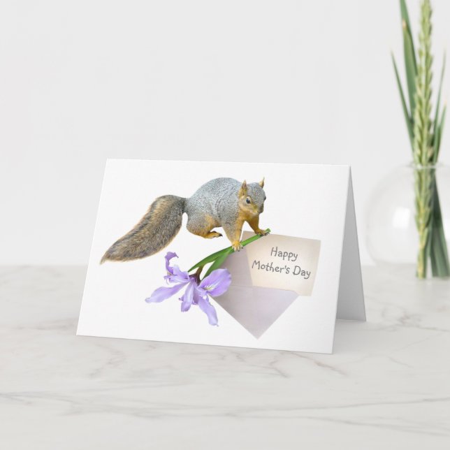 ardilla con tarjeta del día de la madre de Iris (Anverso)