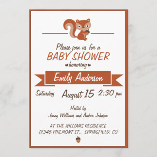 Ardilla Cuta - Invitación a Baby Shower