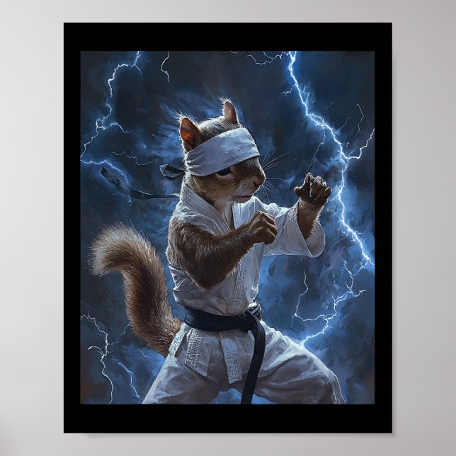 ardilla de arte marcial con relámpago de Karate Gi (Frente)