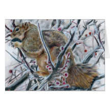 Ardilla del invierno en árbol