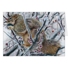 Ardilla del invierno en árbol