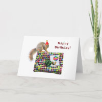 ardilla en la tarjeta de cumpleaños actual